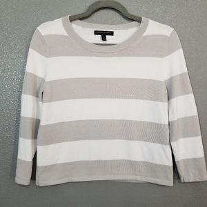 Banana Republic Sweater Gray & White Striped
